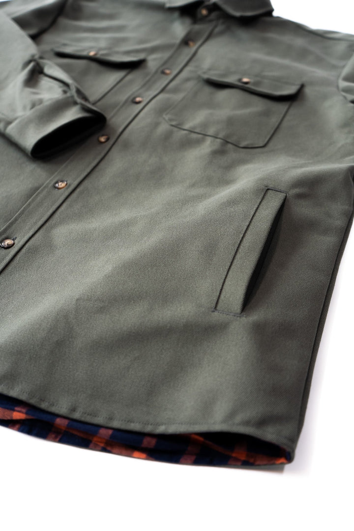 Lined Yukon Flannel Jacket for Men in Olive Green