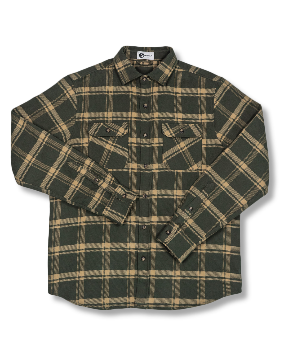 Soft Flannel Shirt for Men in 100% Cotton, Field Grand Flannel in Green Plaid MuskOx Flannels Soft Flannel Shirt for Men in 100% Cotton, Field Grand Flannel in Green Plaid MuskOx Flannels