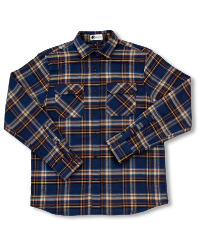 Field Grand Flannel in Pecan, 100% Cotton Flannel for Men by MuskOx Flannels