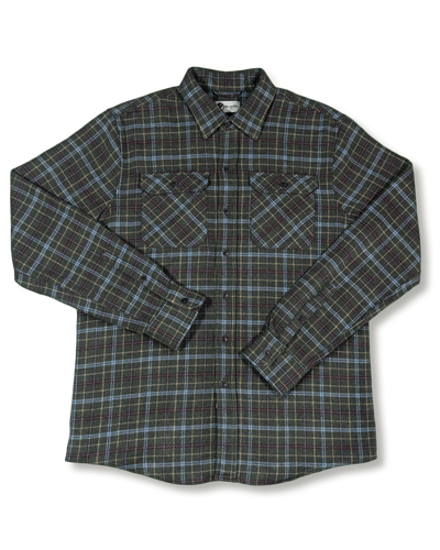 Men's Heavyweight Cotton Flannel in Green, Burgundy, Blue, and Yellow Plaid