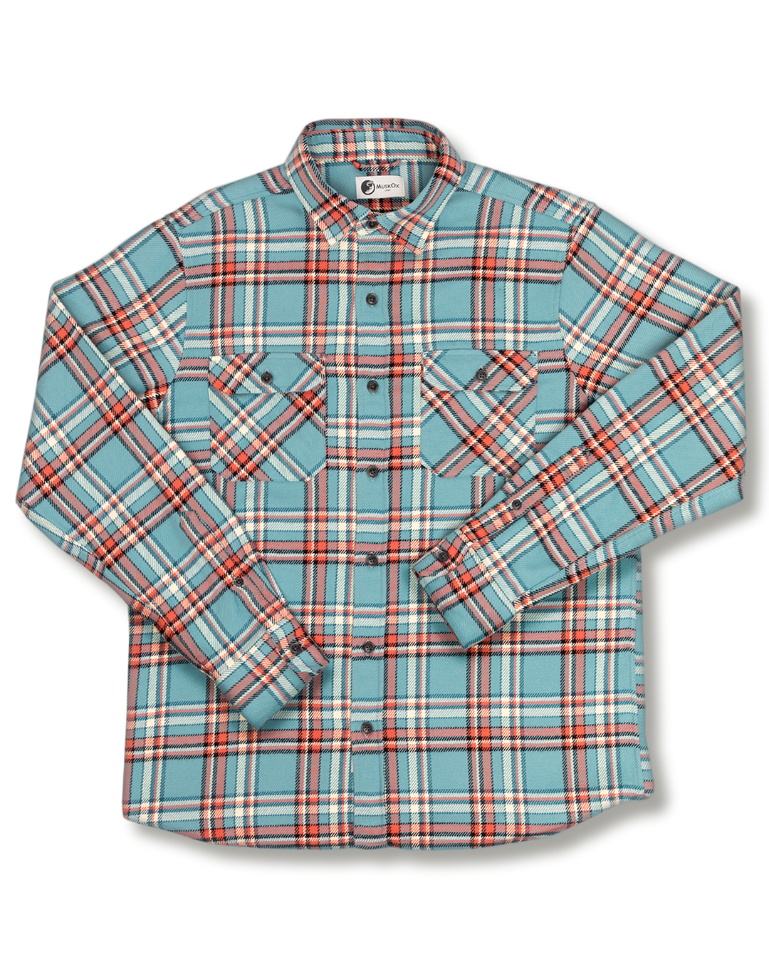 Field Grand Flannel in Teal Plaid, 100% Cotton Flannel for Men, Dense and Durable for the Field