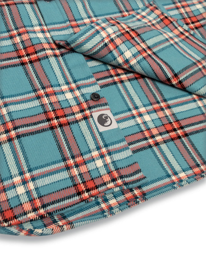 Field Grand Flannel in Teal Plaid, 100% Cotton Flannel for Men, Dense and Durable for the Field
