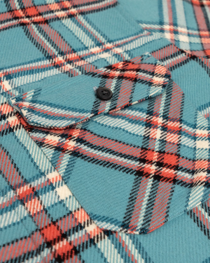 Field Grand Flannel in Teal Plaid, 100% Cotton Flannel for Men, Dense and Durable for the Field