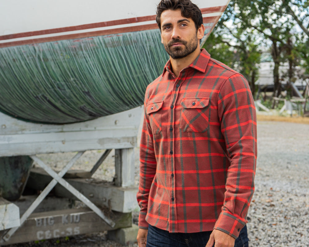 Field Grand Flannel Brick, Heavyweight Flannel Shirt by MuskOx