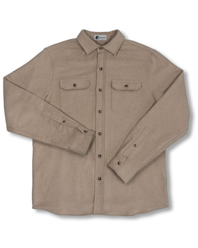 Grand Flannel Shirt in Camel, Solid Tan, 100% Cotton Flannel Shirt for Men