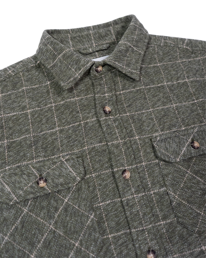 Moss Green Flannel for Men, 100% Cotton Flannel