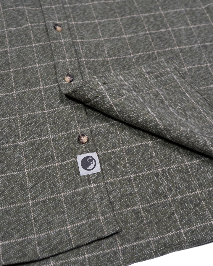 Moss Green Flannel for Men, 100% Cotton Flannel