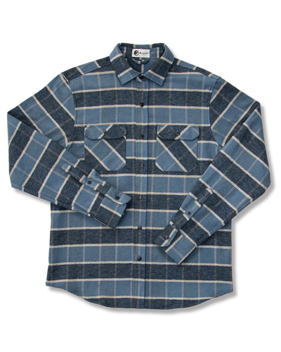 Grand Flannel in Ocean Blue, 100% Cotton Flannel Shirt for Men by MuskOx