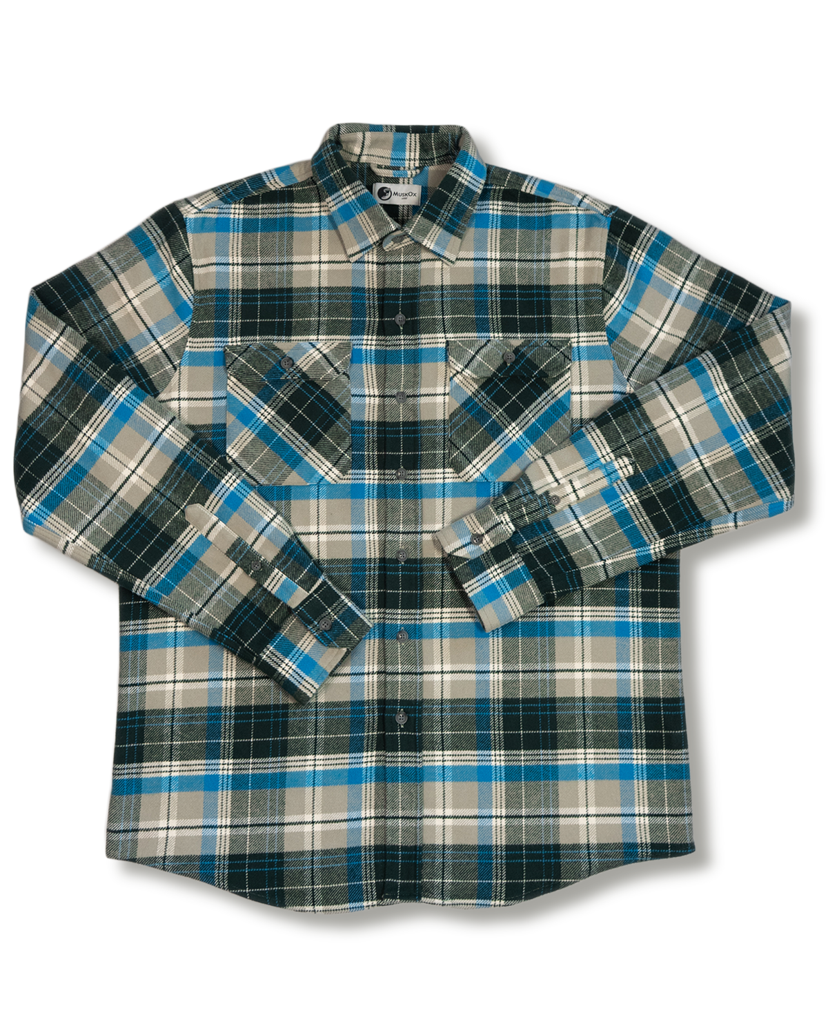 Heavyweight Flannel Shirt for Men, 100% Cotton Grand Flannel, Pine