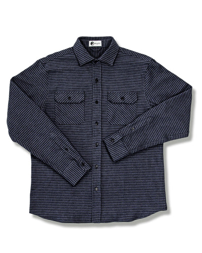 The Grand Flannel in Dark Blue by MuskOx Flannels, 100% Heavyweight Cotton Flannel Shirt for Men