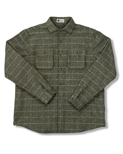 Relaxed fitting flannel shirt in Moss Green by MuskOx Flannels for Men