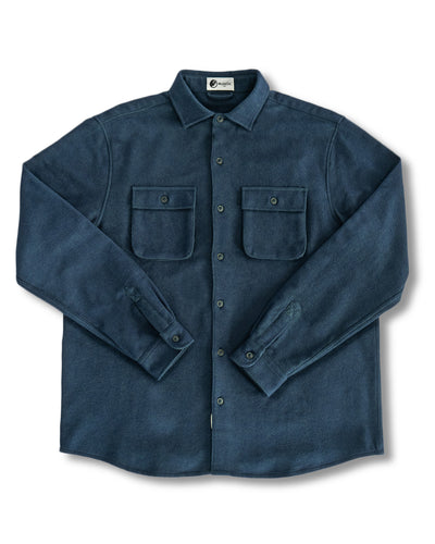 Relaxed Fitting Flannel Shirt for Men in Navy