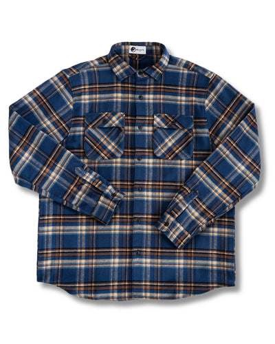 Relaxed Fitting Flannel Shirt for Men in Pecan Plaid