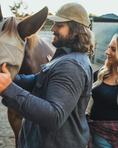 Relaxed fitting charcoal grey flannel shirt for men by MuskOx Flannels, made with 100% heavyweight cotton