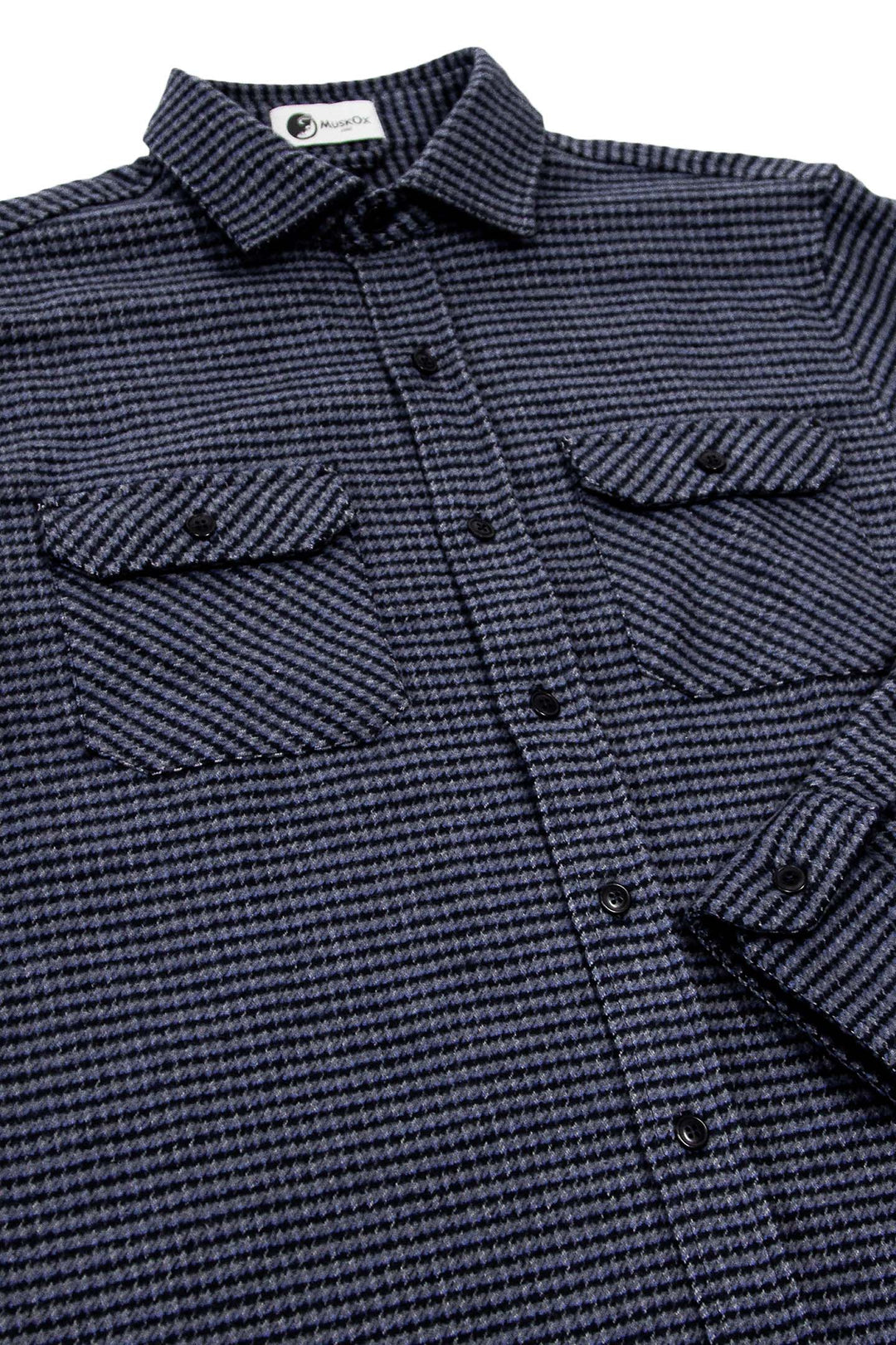 The Grand Flannel in Dark Blue by MuskOx Flannels, 100% Heavyweight Cotton Flannel Shirt for Men