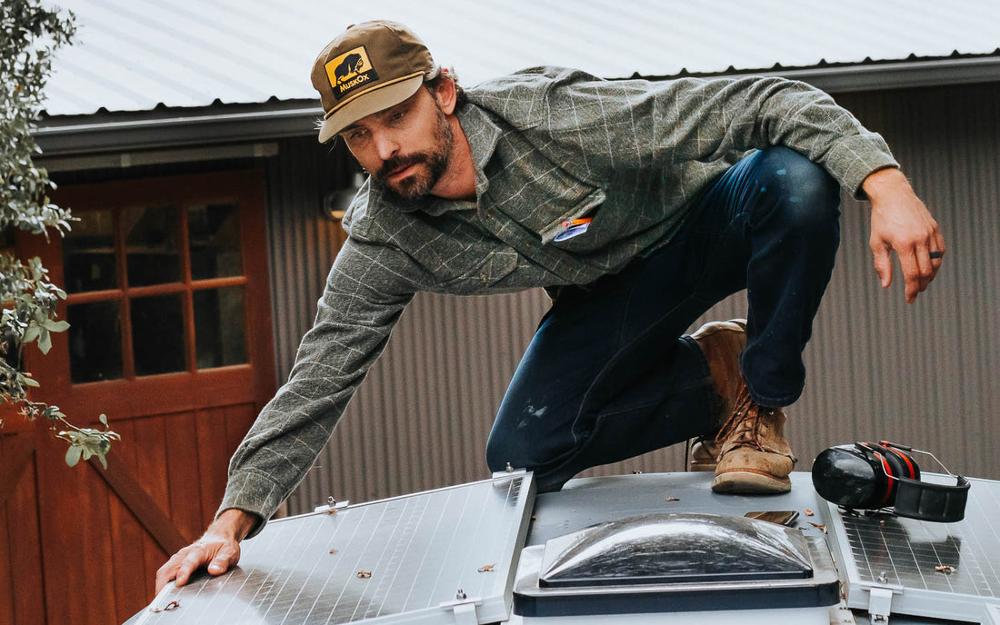 Andy Rawls in Boerne, TX working in a MuskOx 100% Cotton Grand Flannel