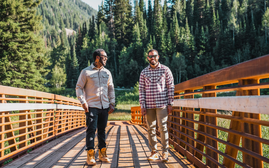 MuskOx Image of Two Men Hiking In Flannels