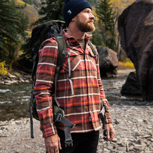 Pecan Classic Fitting Flannel for Men by MuskOx