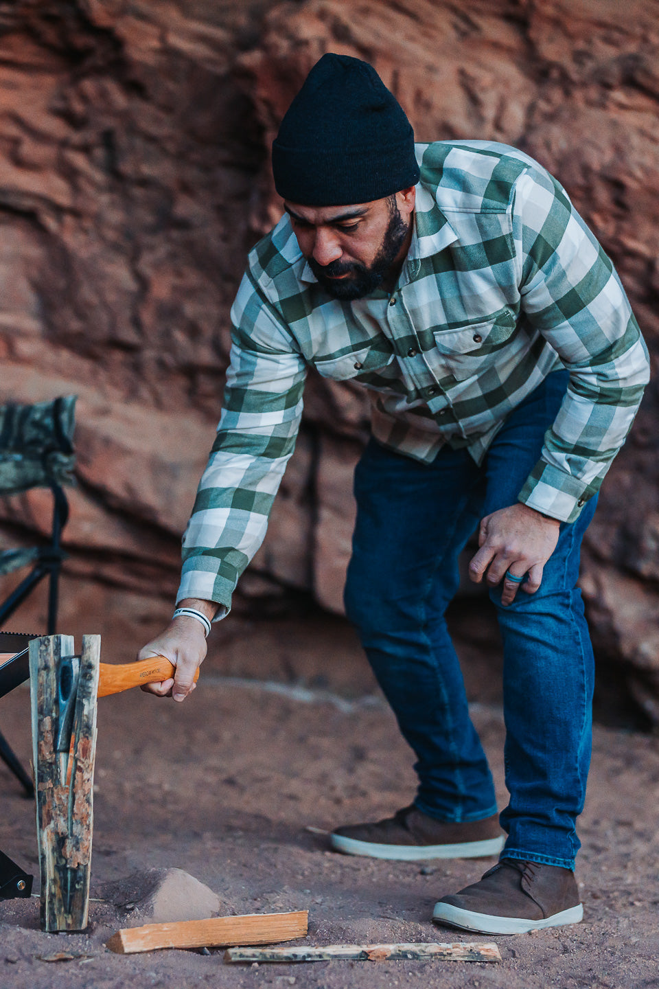 MuskOx Three Seasons Flannel in Pine, 100% cotton lightweight flannel shirt for men