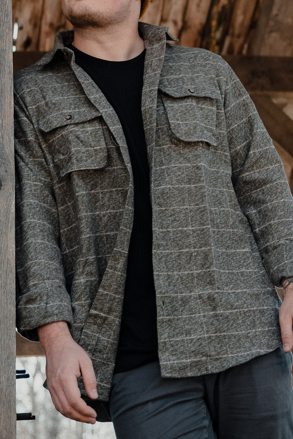 MuskOx Relaxed Flannel Shirt in Moss Green