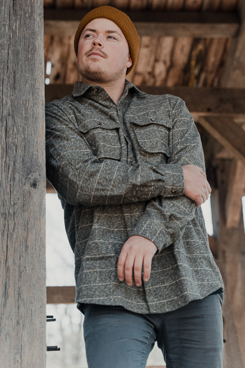 MuskOx Relaxed Flannel Shirt in Moss Green