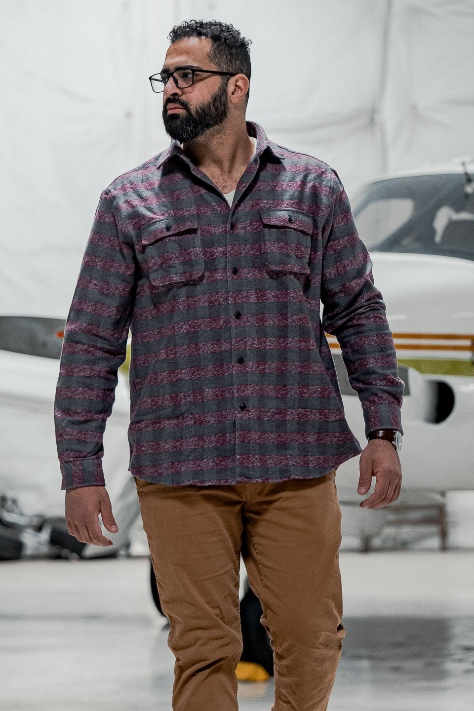 Relaxed Flannel, Burgundy