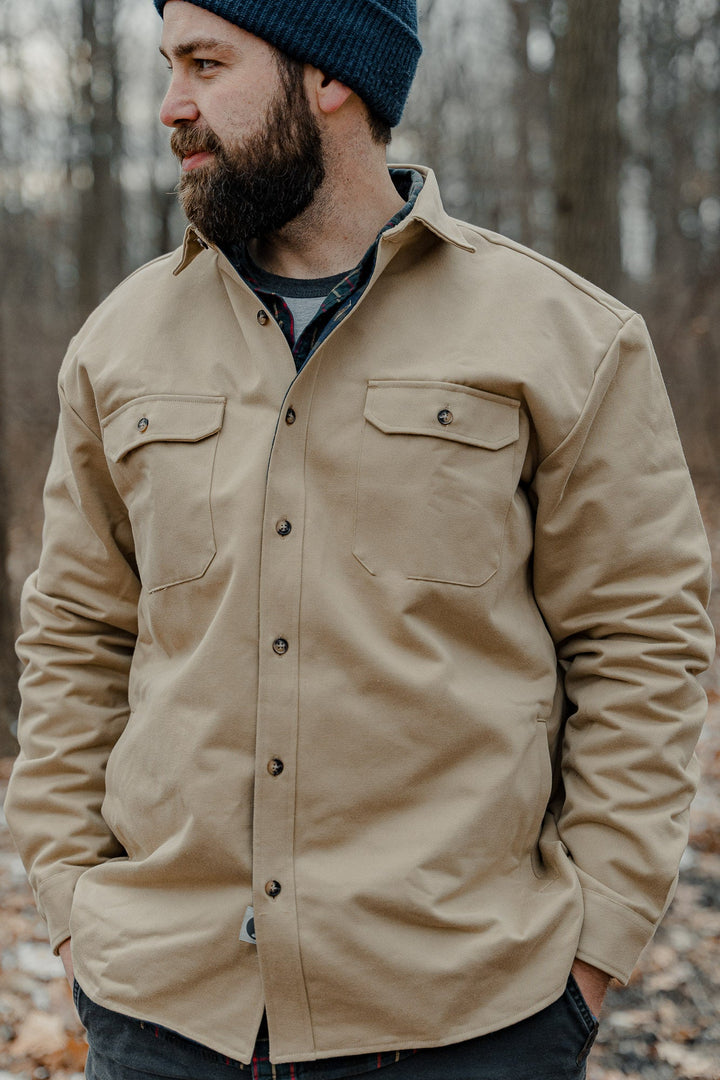 Lined Yukon Flannel Jacket for Men in Tan