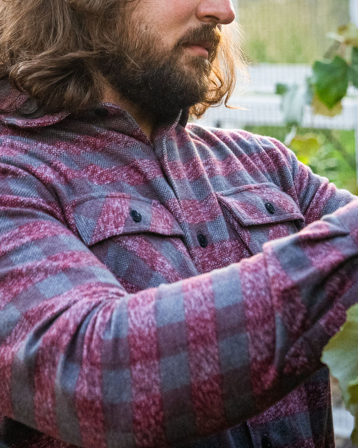 MuskOx Relaxed Flannel Shirt in Burgundy