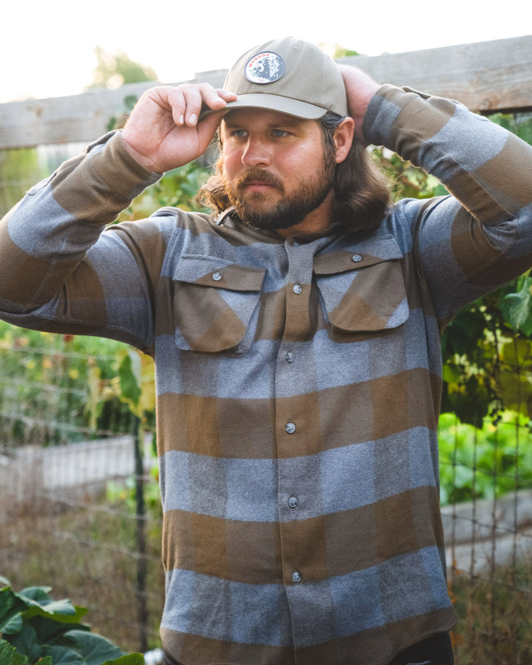 Relaxed Fitting Flannel Shirt for Men in Caper Green