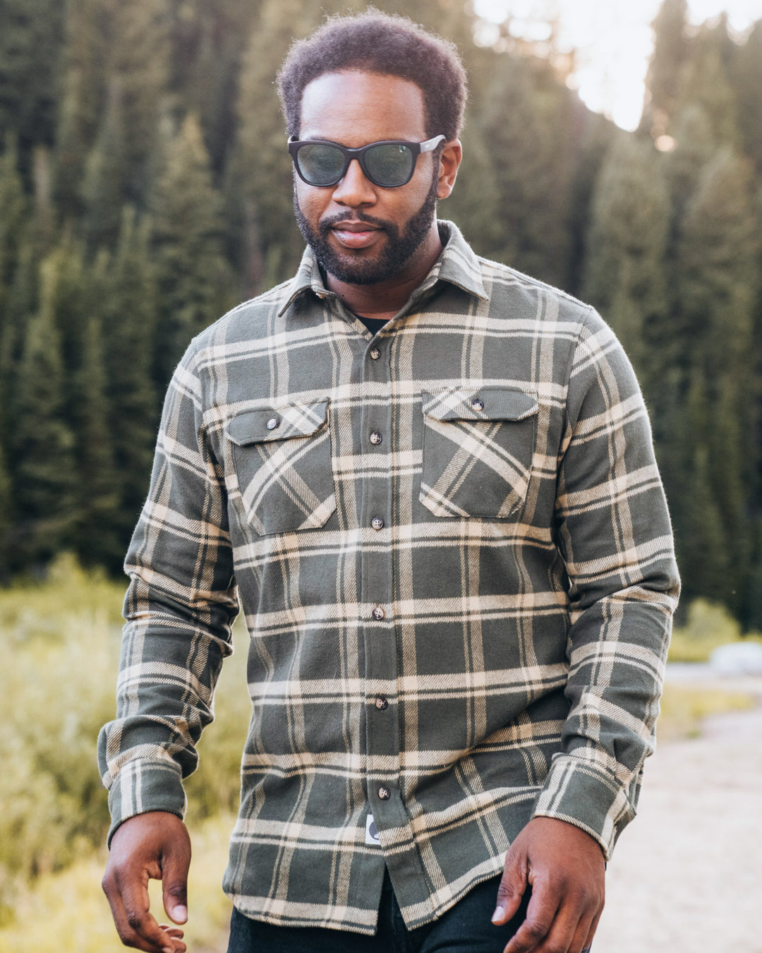 Field Grand Flannel Shirt in Olive