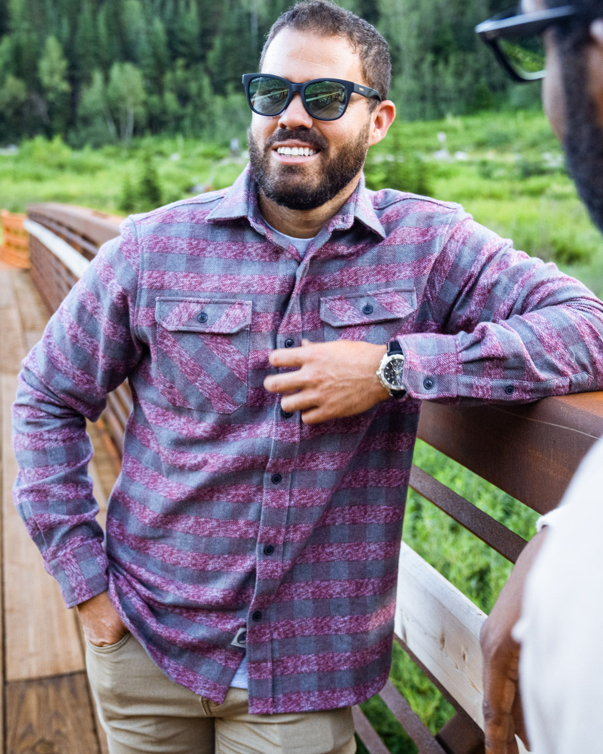 Grand Flannel in Burgundy, 100% Cotton Flannel Shirt for Men