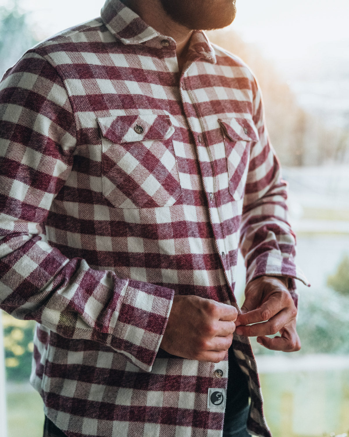 Grand Flannel Shirt in Currant