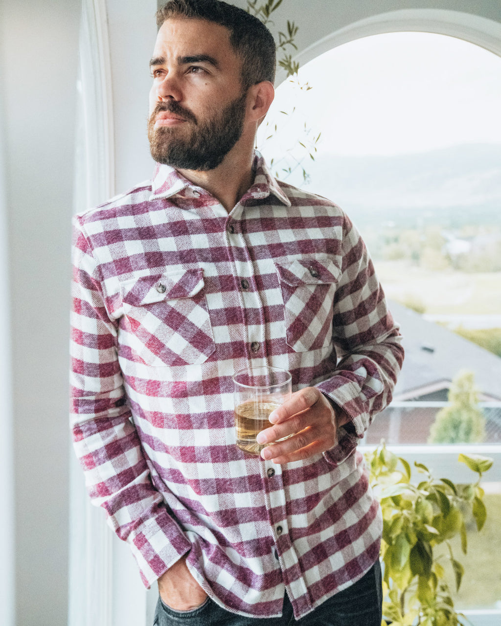 Grand Flannel Shirt in Currant