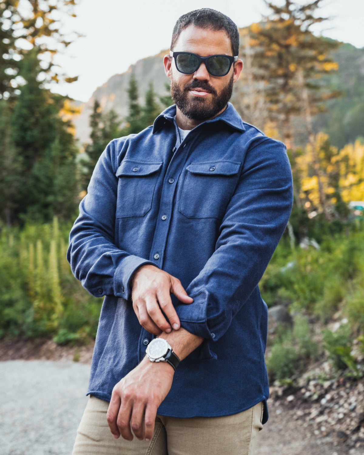 MuskOx Grand Flannel Shirt in Navy