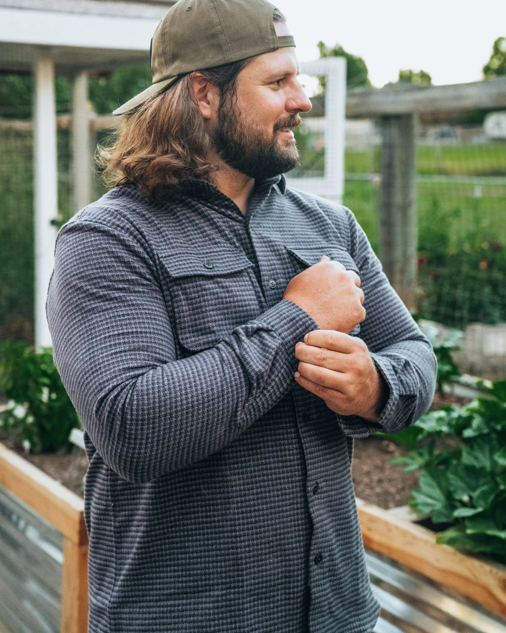 Relaxed fit flannel shirt for men in charcoal by MuskOx Flannels