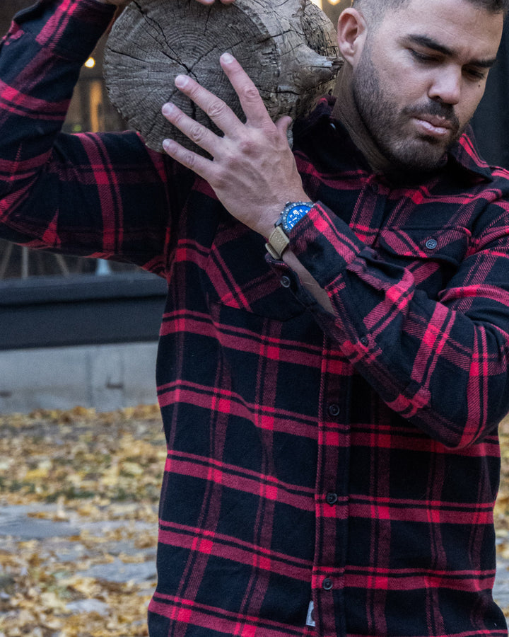Field Grand Flannel, Huntsman Plaid in Black