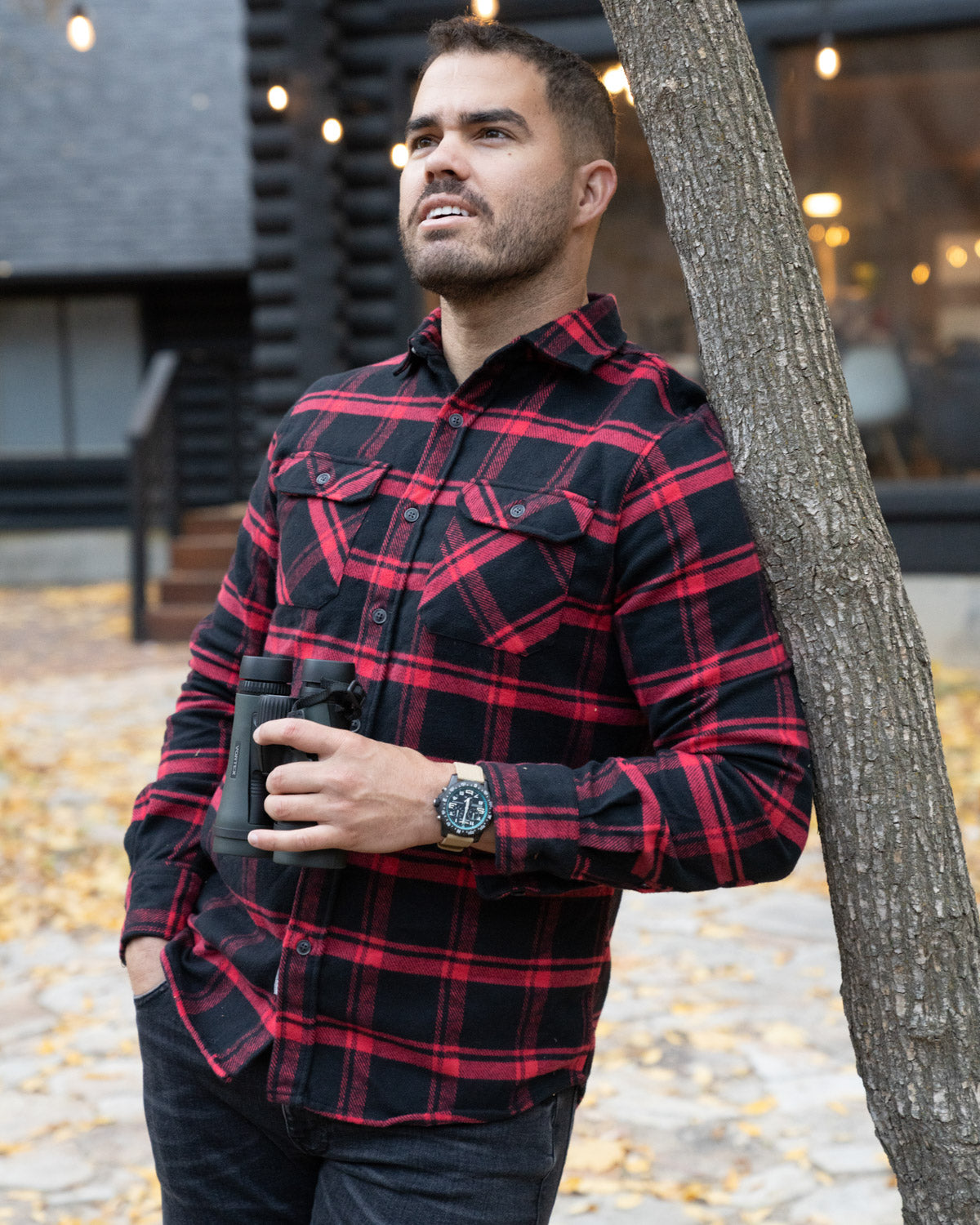 black dress with red flannel Holiday Charm Plaid Flannel Shirt Dress in Black Black L
