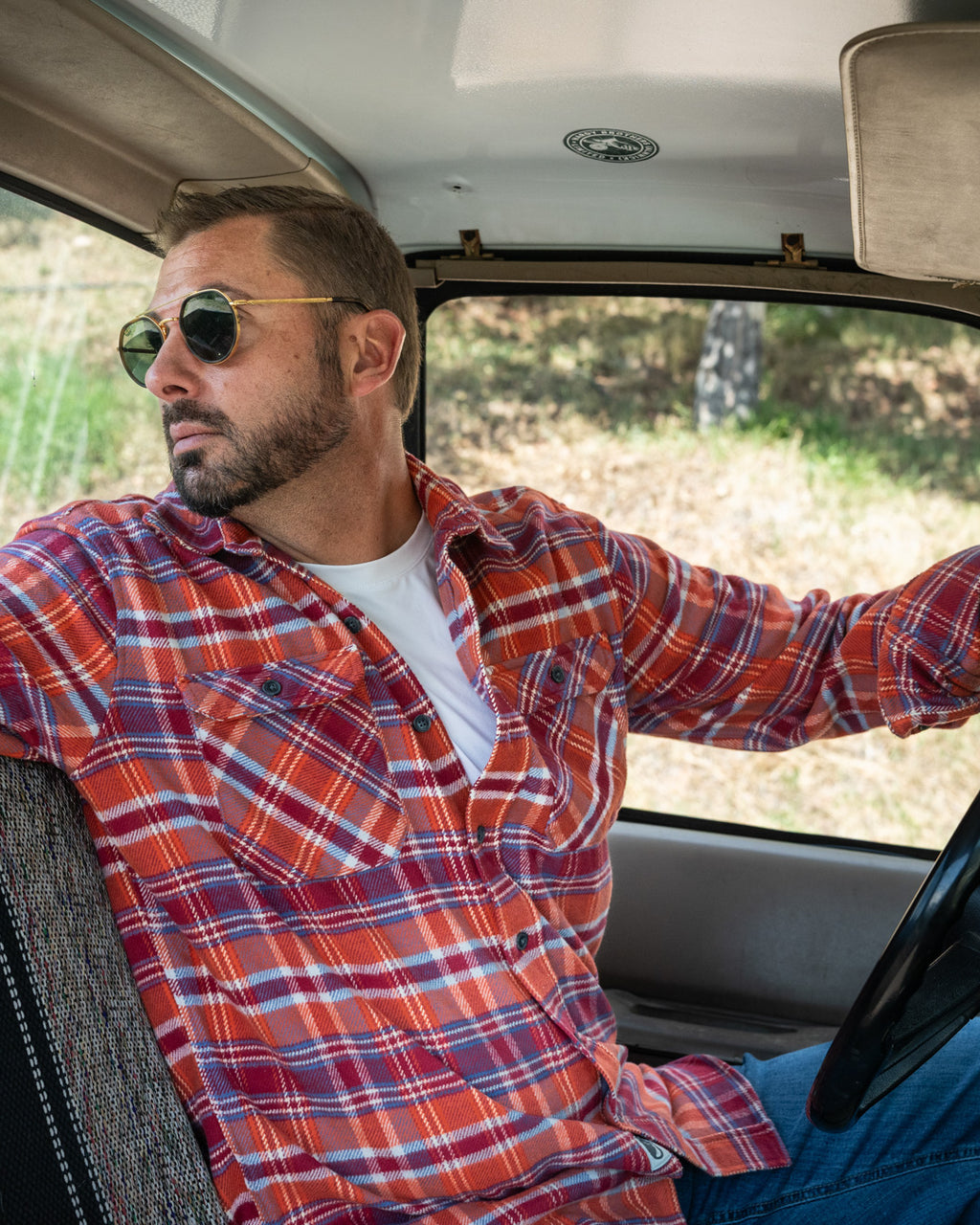 Soft Flannel Shirt for Men, 100% Cotton Flannel in Carmine Orange