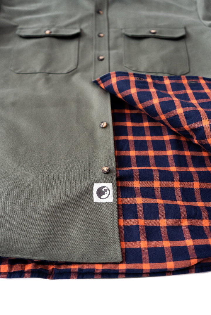 Lined Yukon Flannel Jacket for Men in Olive Green