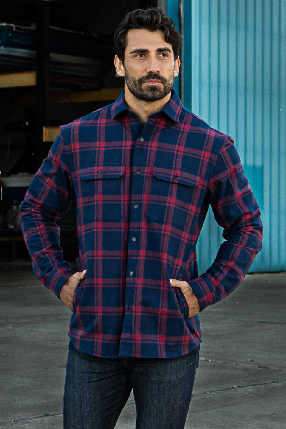 Yukon Flannel Shirt Jacket, Burgundy