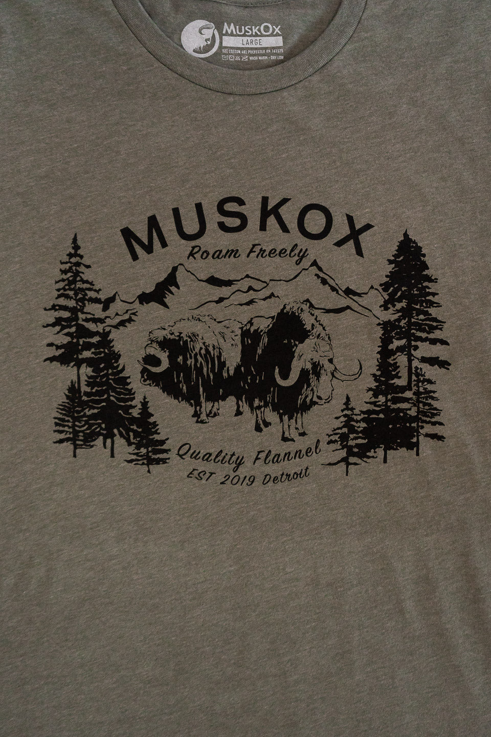 MuskOx Parks Tee in Military Green Heather
