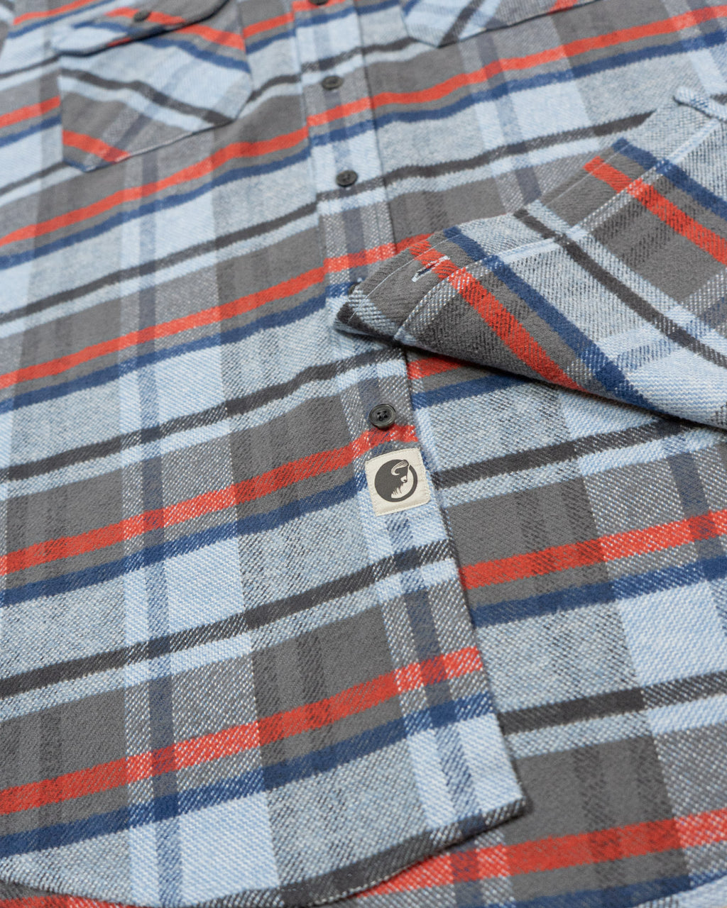 Grand Flannel in Dust Blue Plaid, 100% Cotton Flannel Shirt for Men by MuskOx