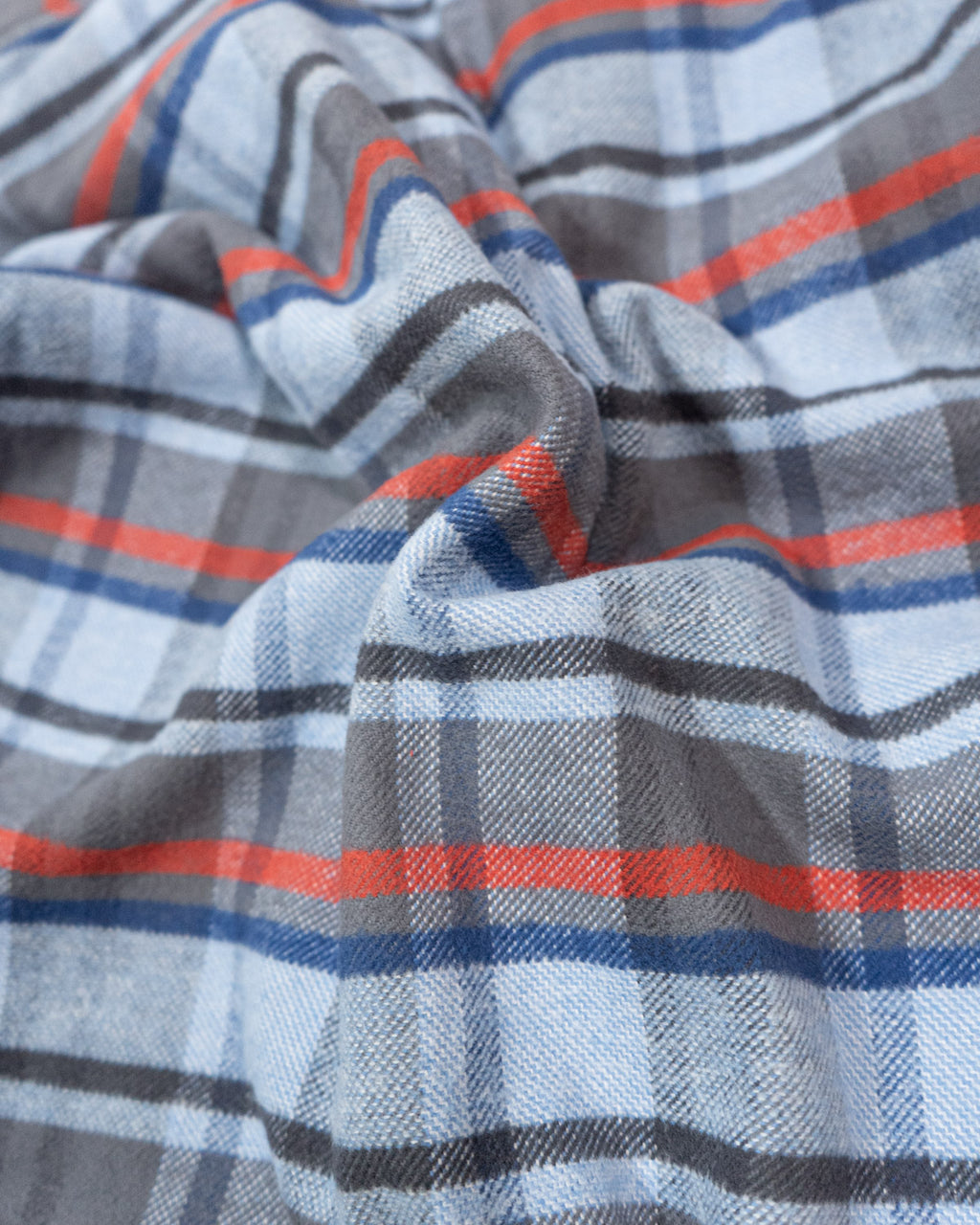 Grand Flannel in Dust Blue Plaid, 100% Cotton Flannel Shirt for Men by MuskOx