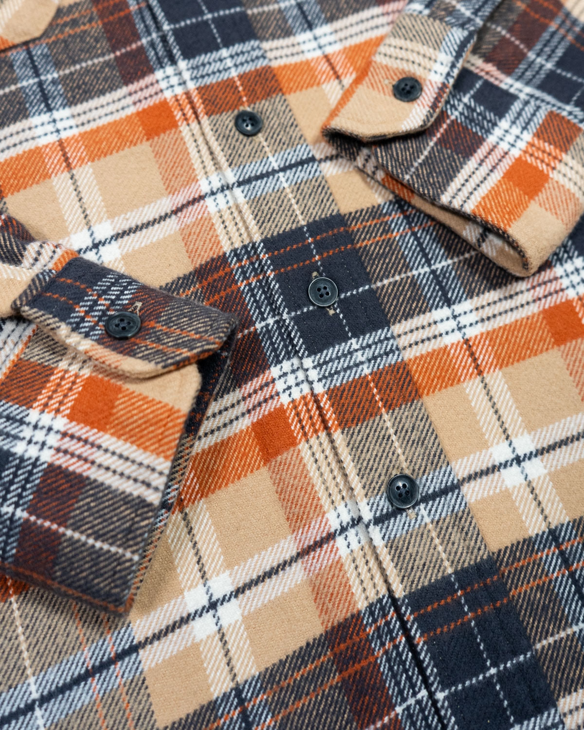Grand Flannel in Tan Plaid, 100% Cotton Flannel for Men