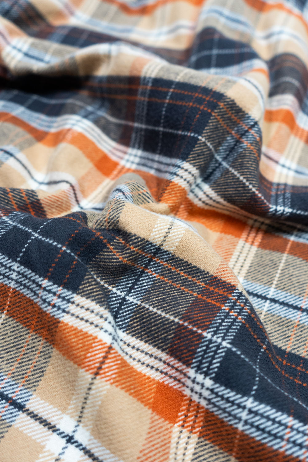 Grand Flannel in Tan Plaid, 100% Cotton Flannel for Men
