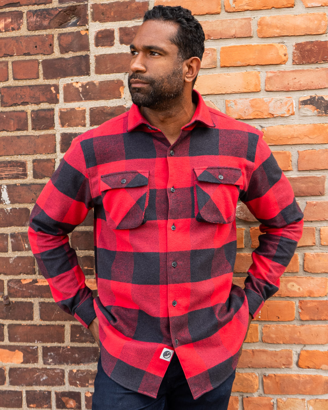 Relaxed Flannel, Giant Gingham in Vermillion