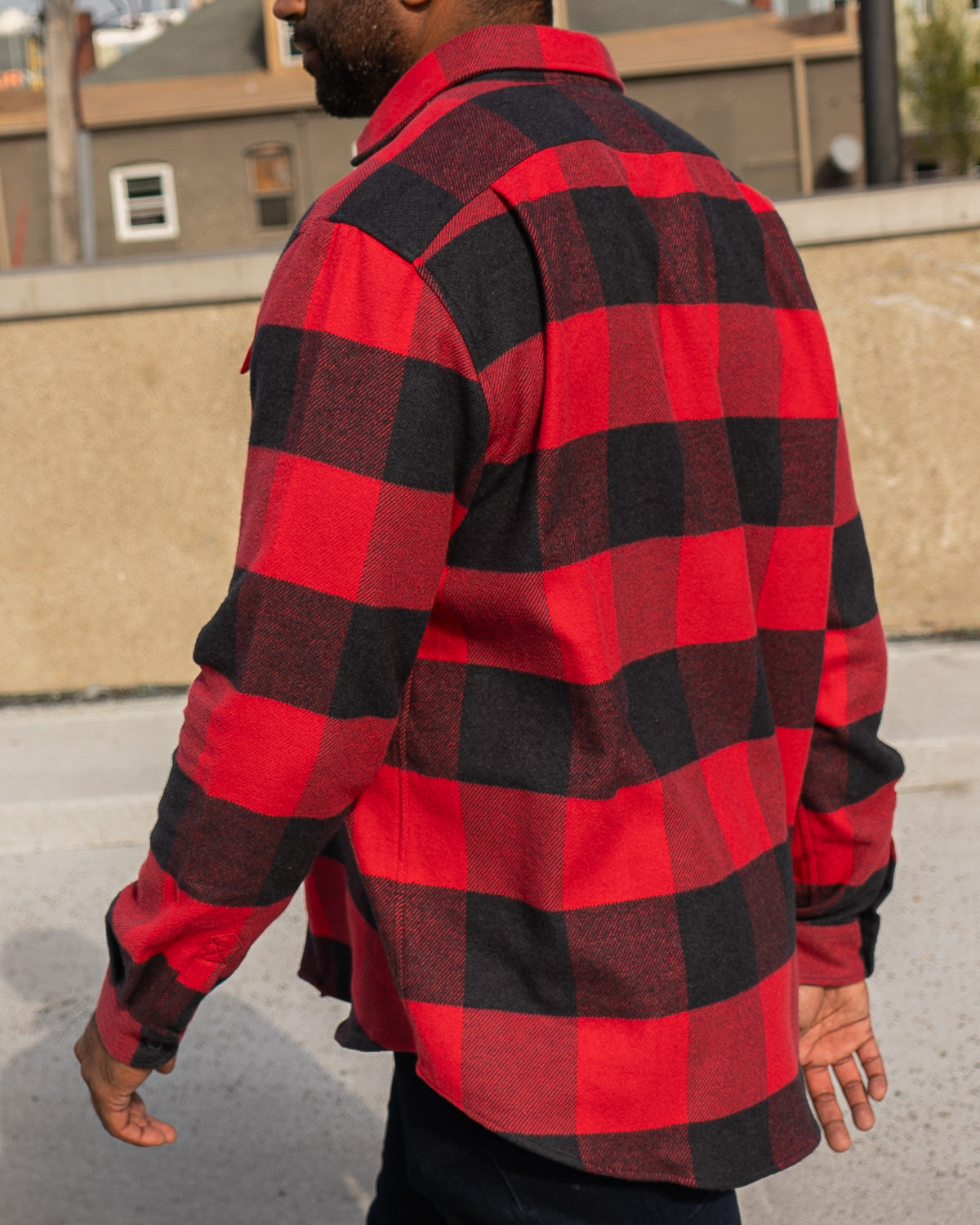 Relaxed Flannel, Giant Gingham in Vermillion