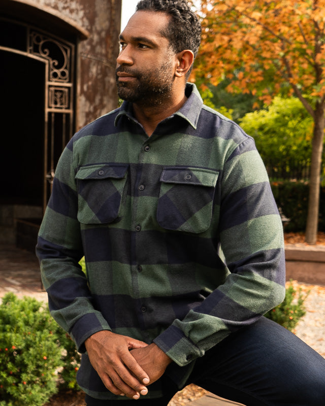 Relaxed Flannel, Red Relaxed Fitting Heavyweight Flannel for