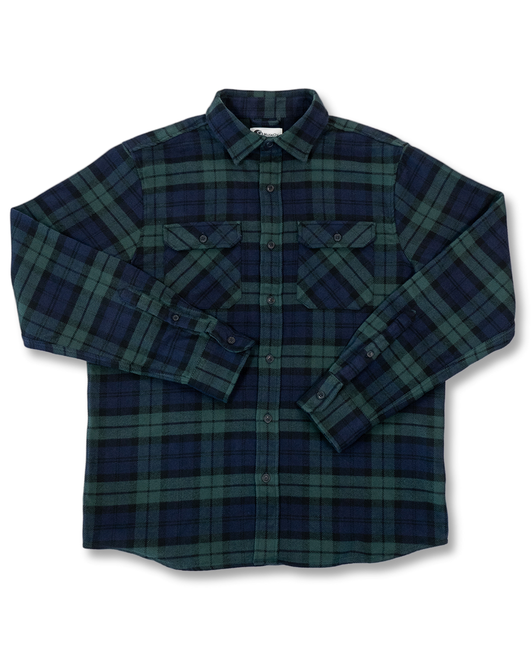 Field Grand Flannel in Blackwatch, Cotton Flannel For Men in Green and Navy