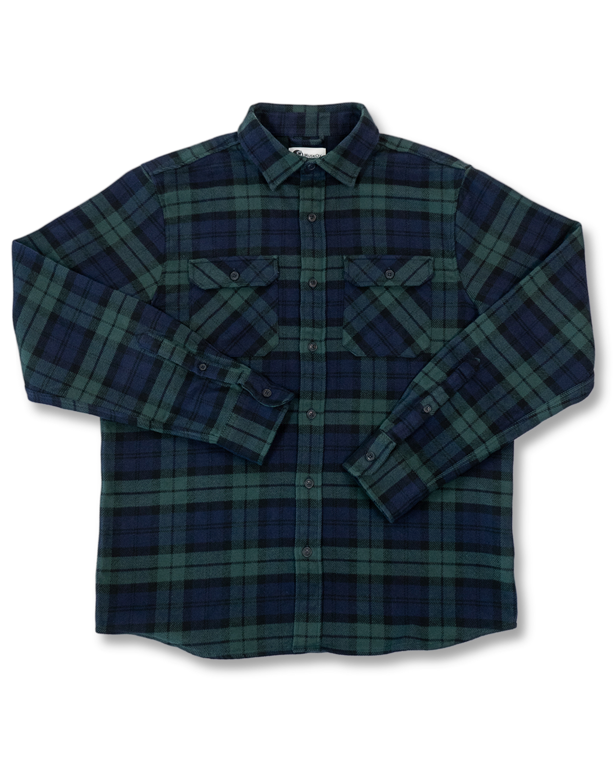 Field Grand Flannel in Blackwatch, Cotton Flannel For Men in Green and Navy